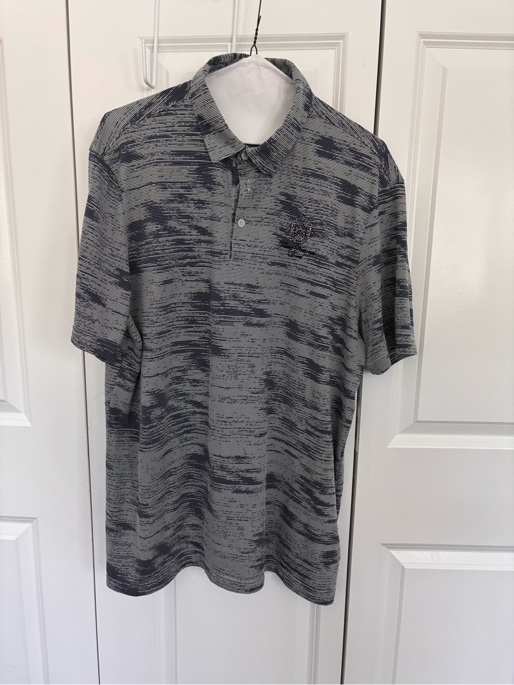 adidas Gray and navy blue  Textured Men's Polo